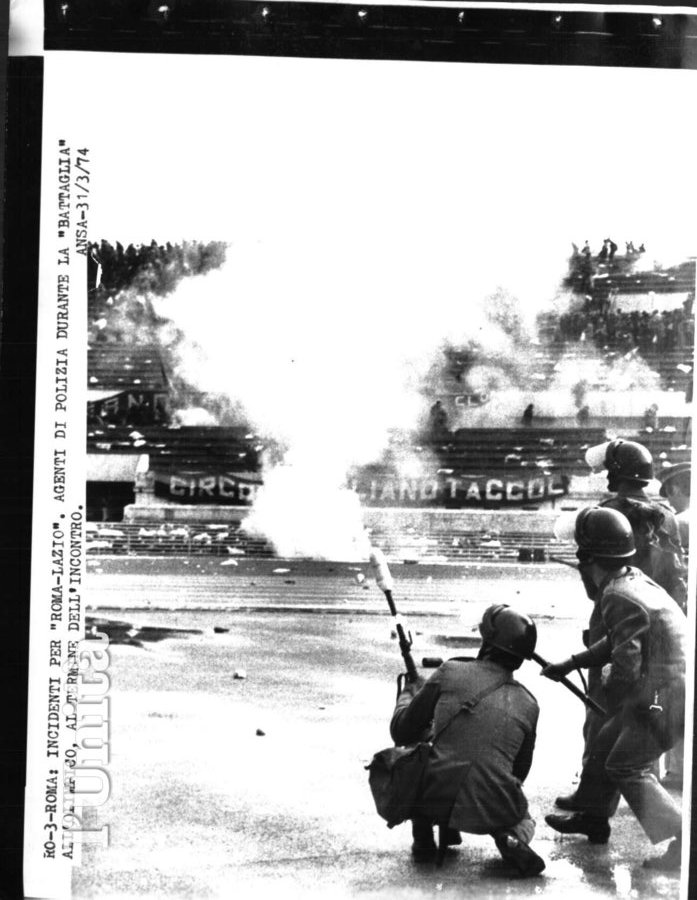 Tafferugli Roma - Lazio 1974.